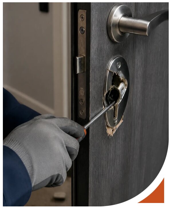 Профессиональное вскрытие замка после попытки взлома в Кушве